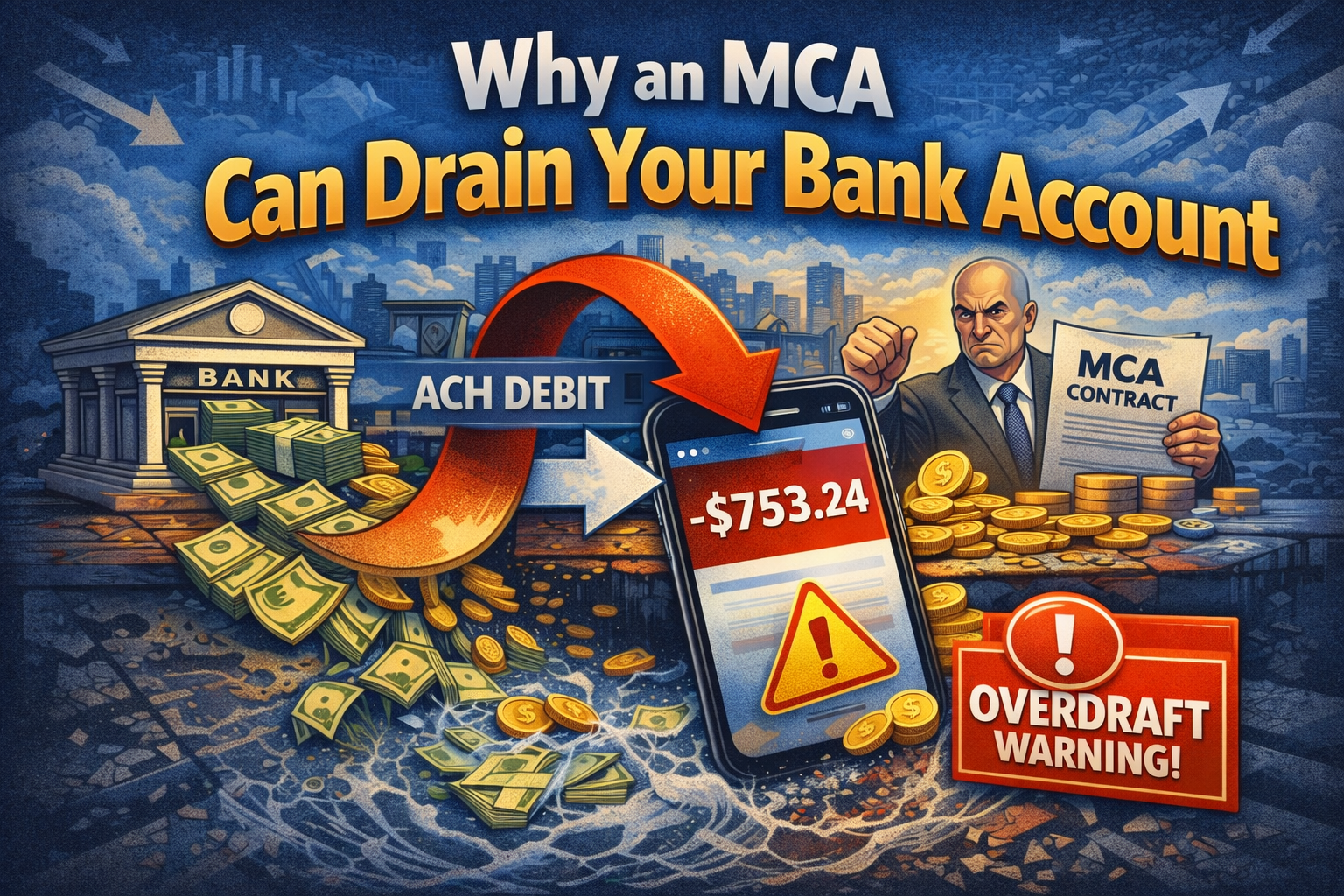 Visual explanation of why an MCA lender can drain your bank account