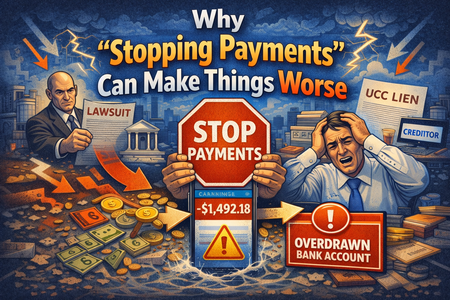 Image depicting how stopping mca payments can make things worse