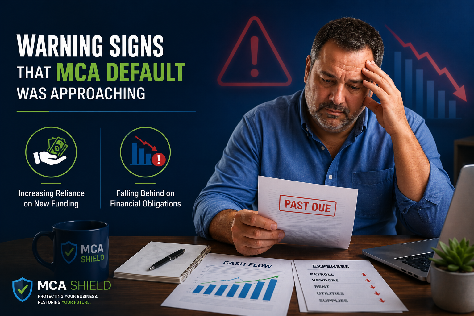 Business owner reviewing a past-due MCA and hoping to avoid MCA Default