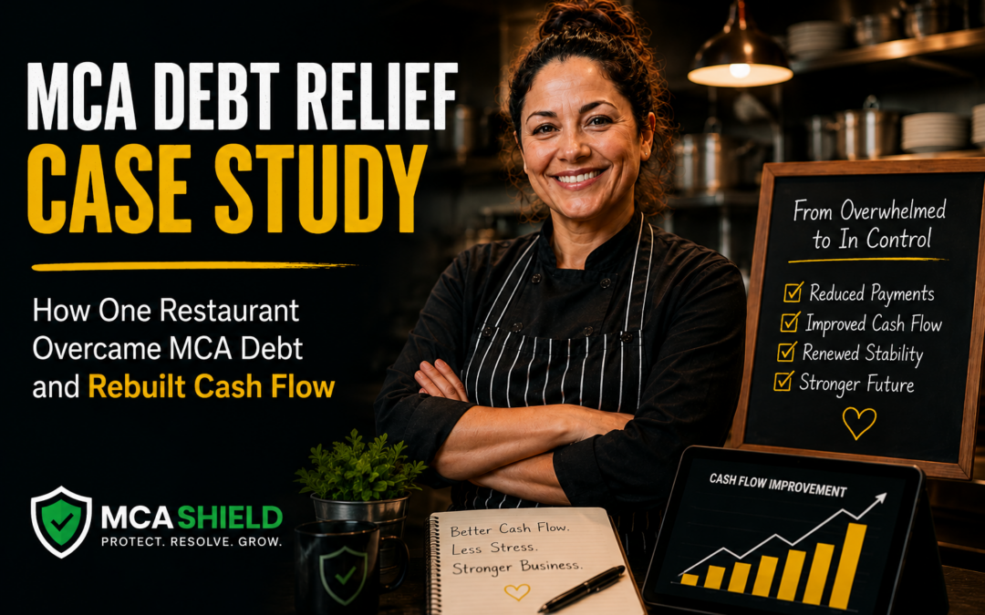 Restaurant MCA debt relief case study featuring a successful restaurant owner, improved cash flow, reduced payments, and stronger financial stability after MCA restructuring.