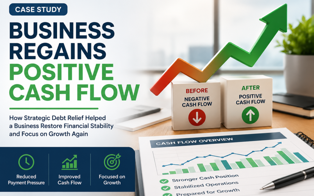 Business regains positive cash flow case study showing improved cash flow, reduced MCA payment pressure, and business financial recovery after Merchant Cash Advance debt relief.
