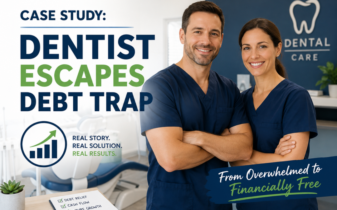 Husband and wife dental practice owners who escaped a debt trap and rebuilt financial stability through a customized debt relief strategy.