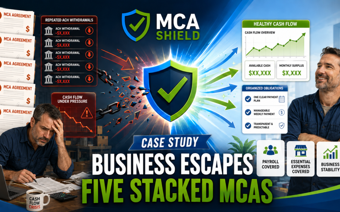 Business escapes five stacked MCAs with MCA Shield strategy improving cash flow and stabilizing operations