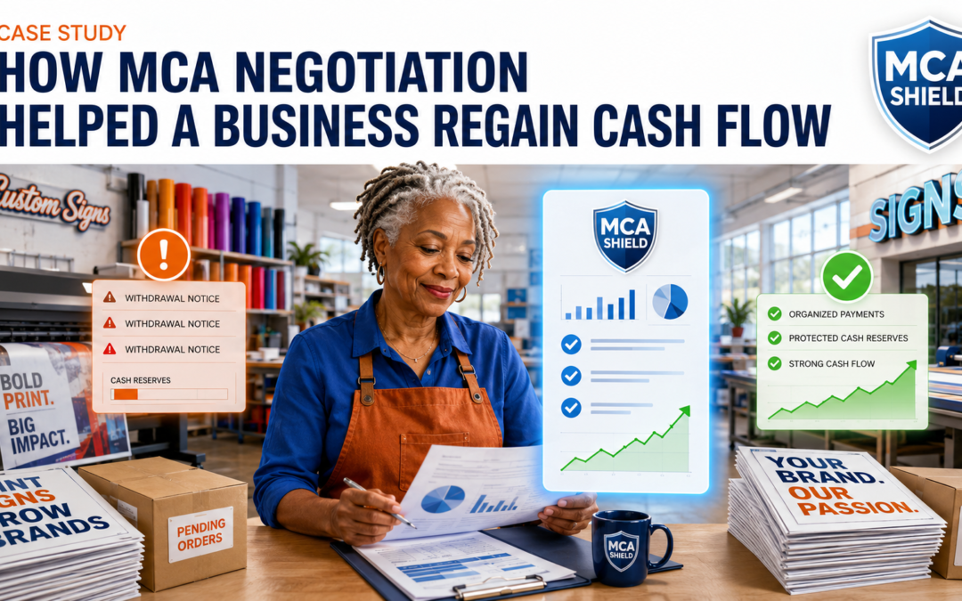 Business owner of a commercial printing business regains cash flow through MCA negotiation with MCA Shield