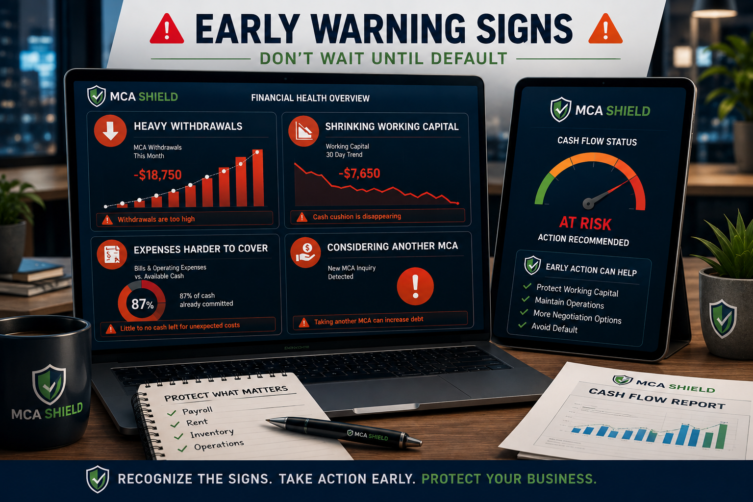 Early warning signs to negotiate MCA loans before default and protect business cash flow
