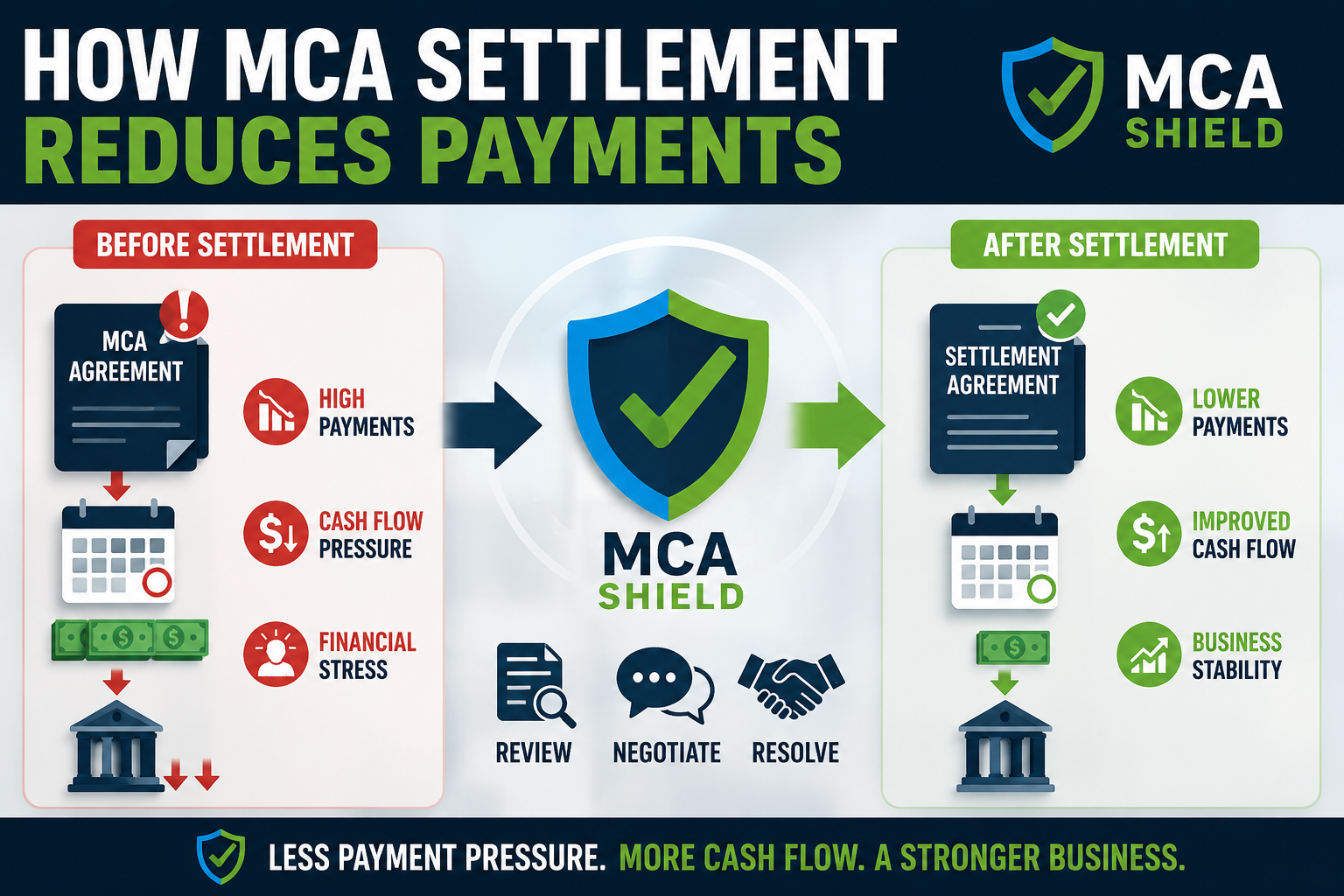How MCA settlement reduces payments and improves business cash flow through negotiated repayment terms