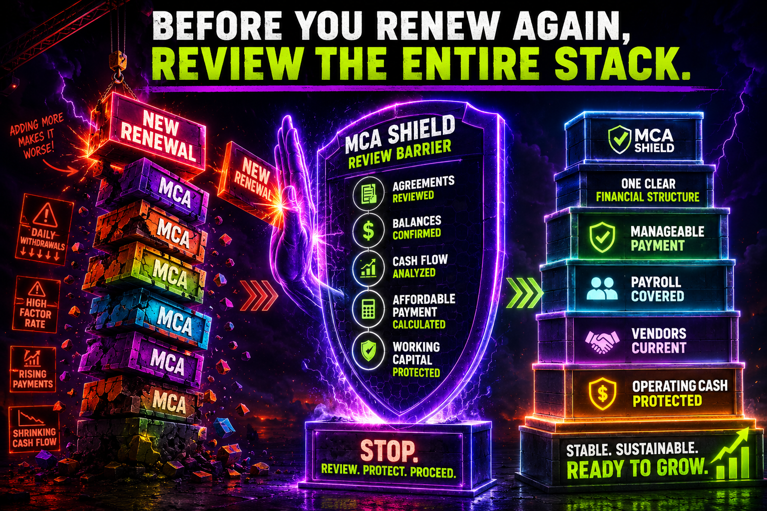 MCA Shield review stops another stacked MCA renewal and protects cash flow working capital payroll and vendor payments