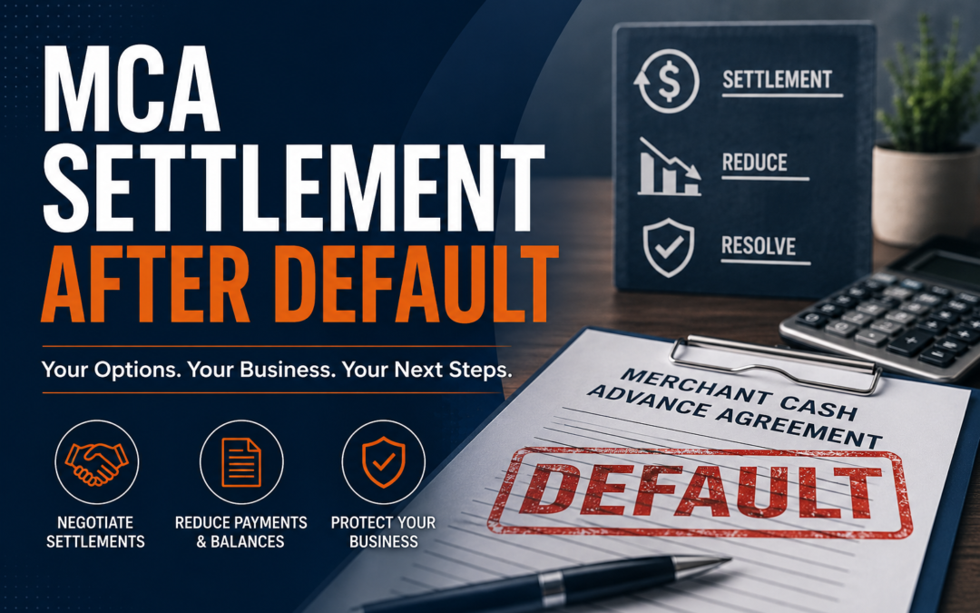 MCA settlement after default options for reducing payments and resolving merchant cash advance debt