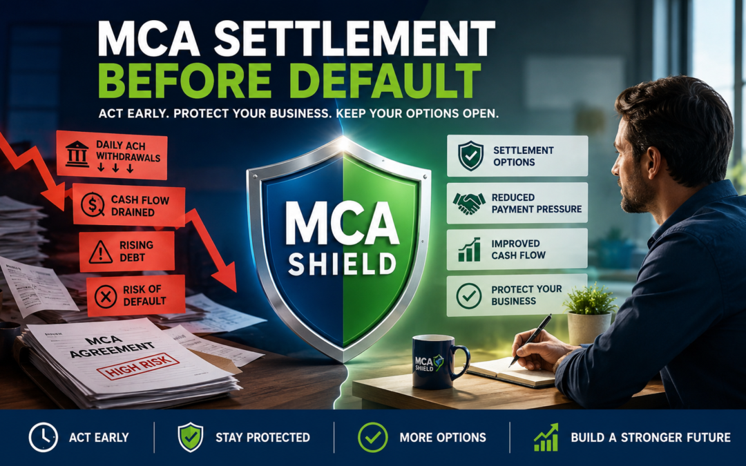 MCA settlement before default showing early action to reduce payment pressure and protect business cash flow