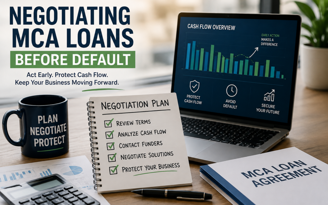 seo alt text Negotiating MCA loans before default to protect business cash flow and avoid missed payments