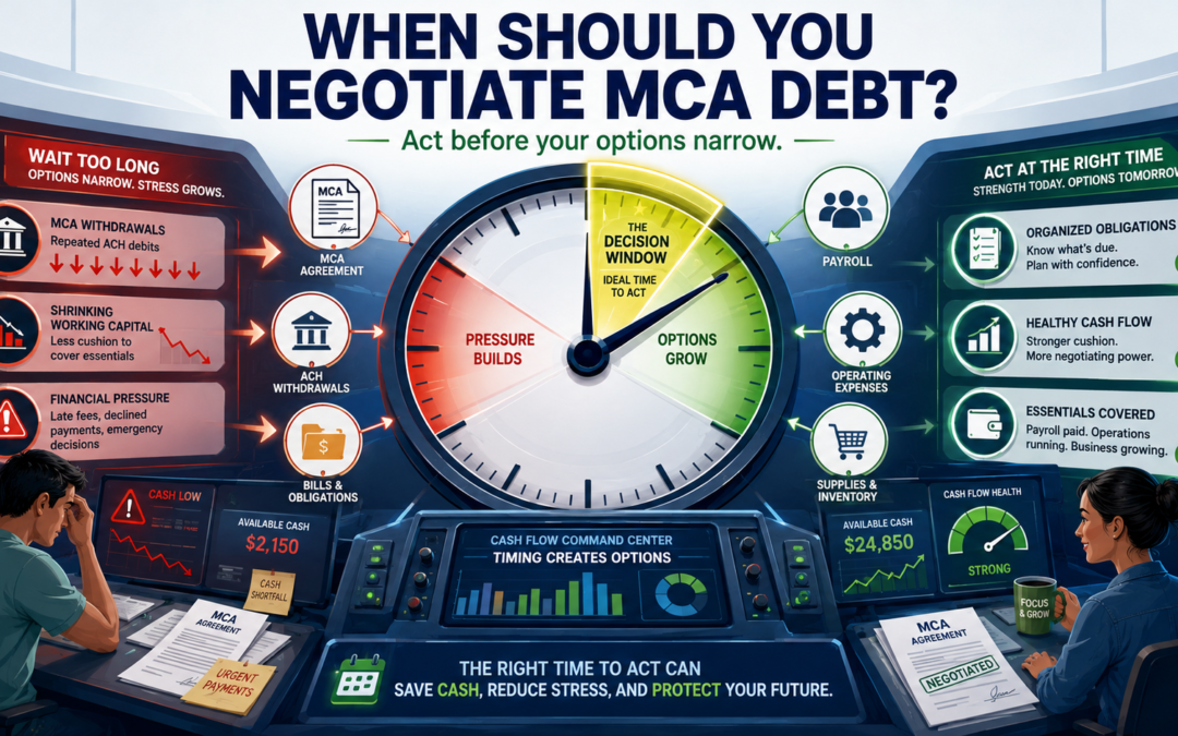 When to negotiate MCA debt before payments strain business cash flow