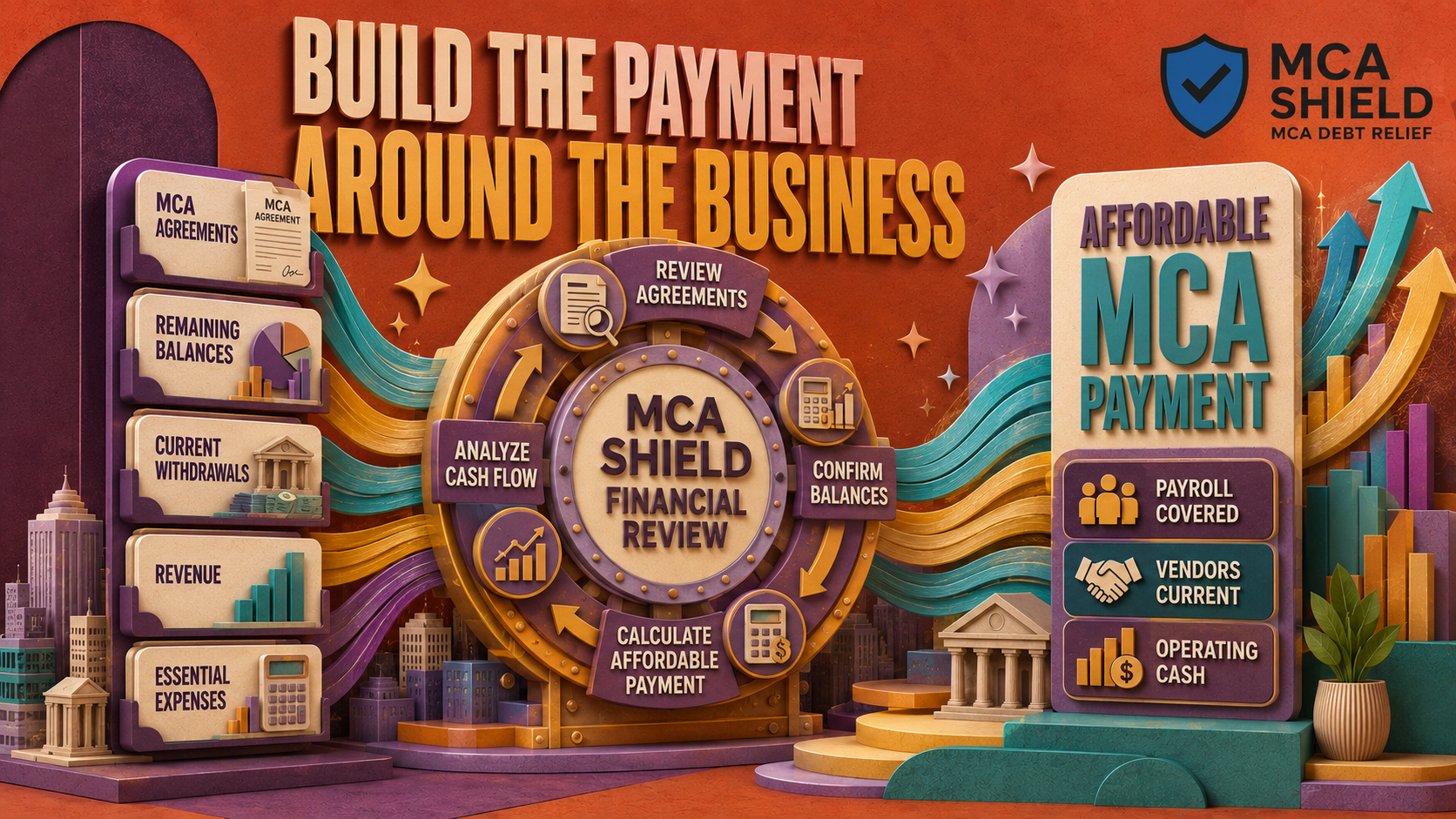 Complete MCA financial review creating an affordable payment strategy that supports payroll, vendors, and operating cash
