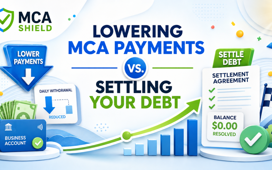 Lowering MCA payments vs settling your debt with reduced withdrawals and a resolved settlement balance