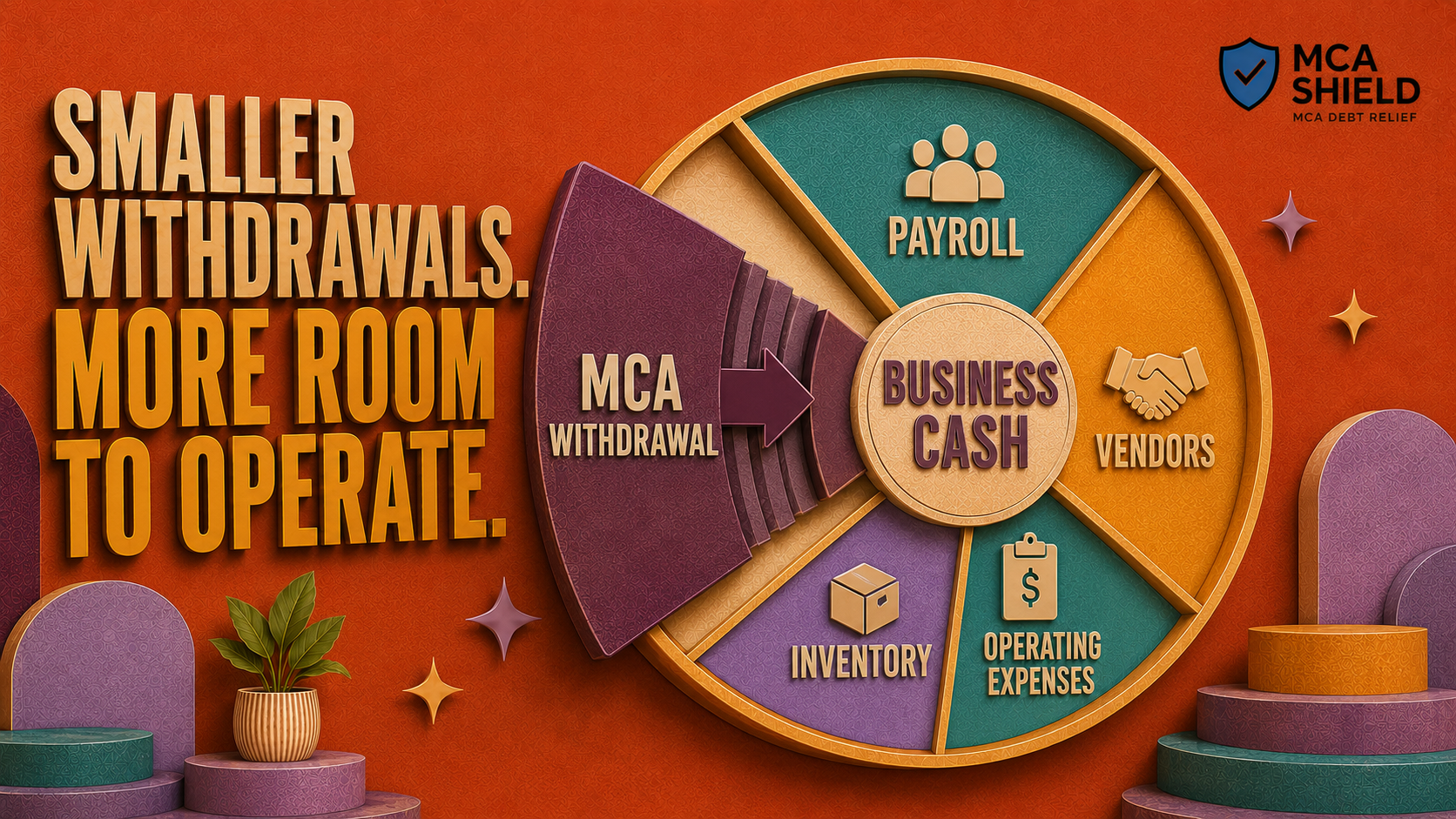 Smaller MCA withdrawals creating room for payroll, vendors, inventory, and essential operating expenses
